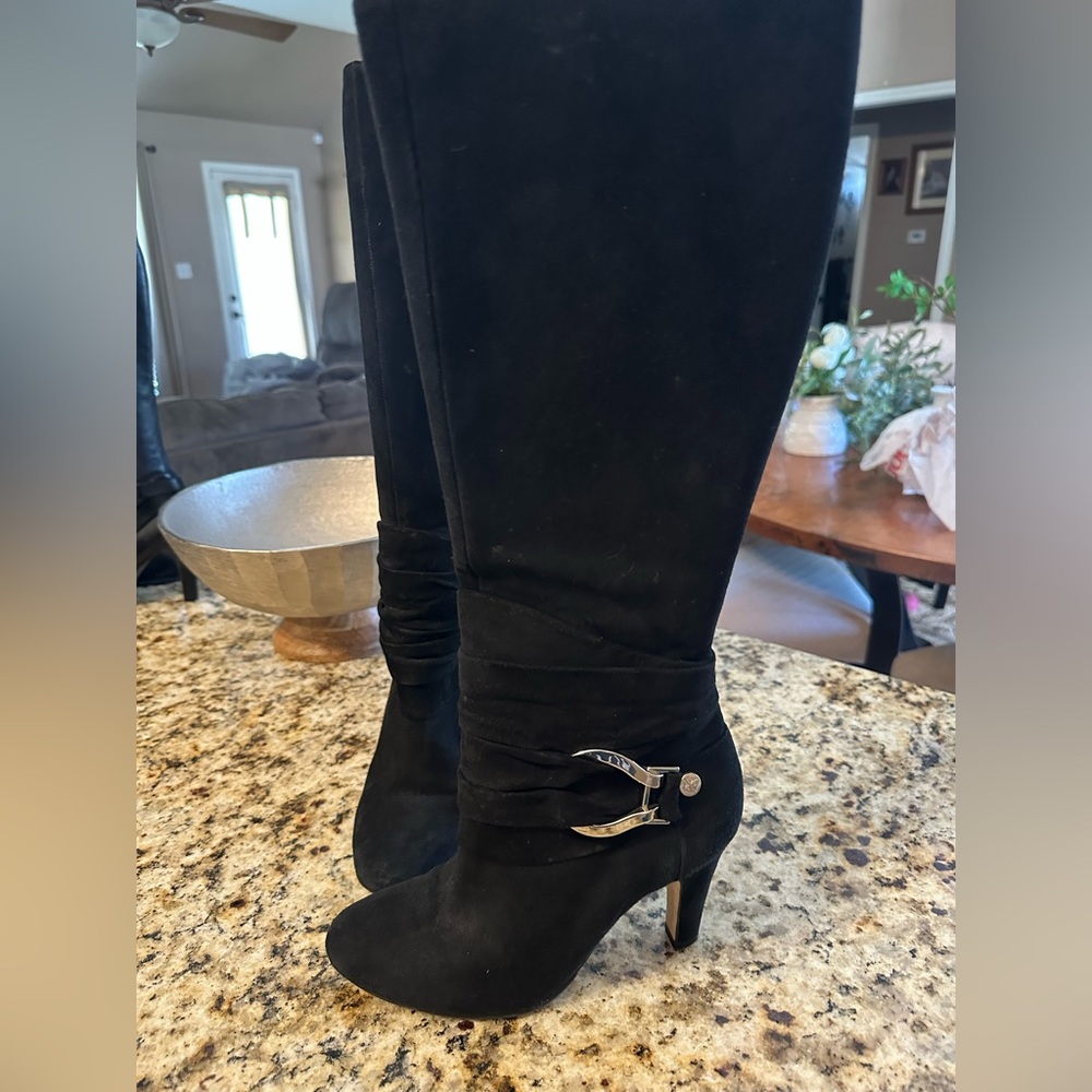 Suede knee high boots